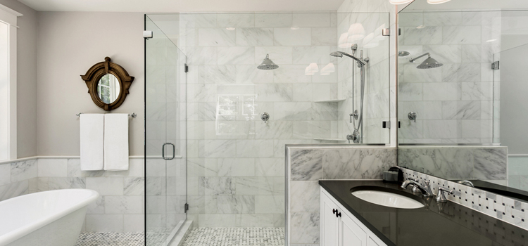 bathroom shower door installation in Seaview