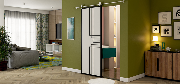 sliding bathroom door installation in Seaview